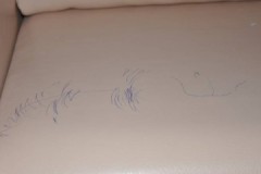 How to clean ink from a ballpoint or gel pen from a leather sofa?