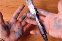 How to gently and safely wipe the paint off your hands?